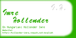 imre hollender business card